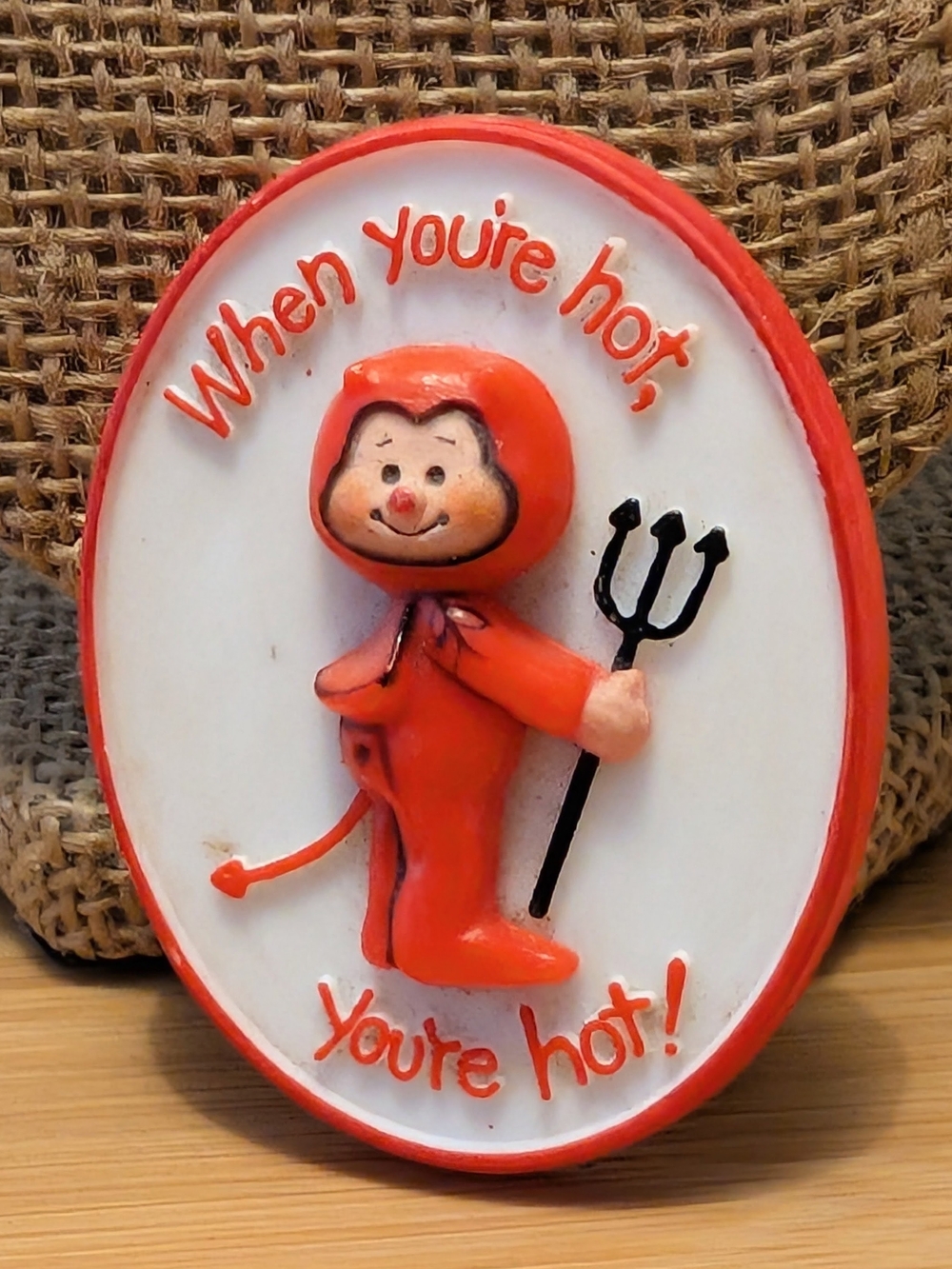 Vintage 1970s Devil Pin Brooch Halloween
